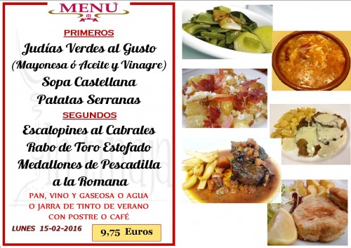 Menu del  15 del 2